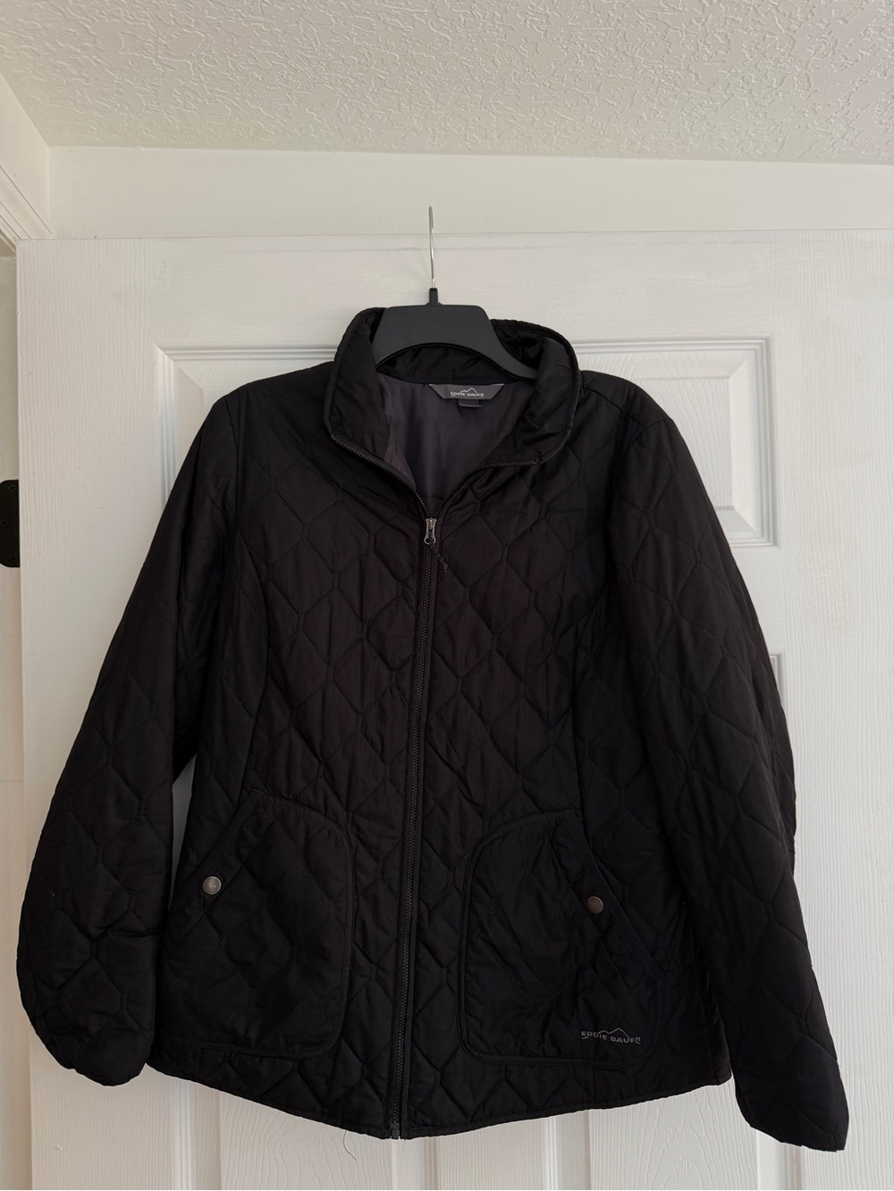 Eddie Bauer Diamond-Quilt Black Puffer Jacket